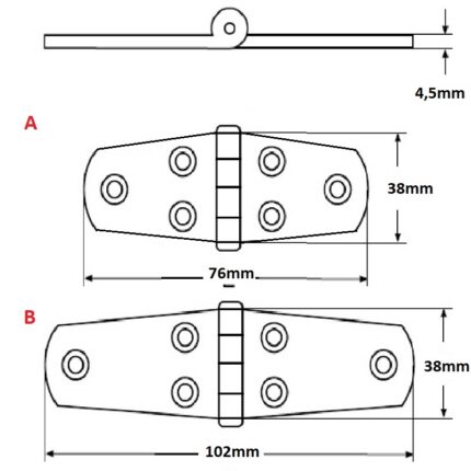 Inox šarka M8280 dim. - Tehnonautika Zemun