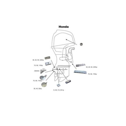 Set magnezijumskih anoda Honda 75-130ks - Tehnonautika Zemun