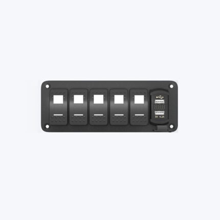 Panel sa 4 prekidača i 1 taster + USB-Voltmetar - Tehnonautika Zemun