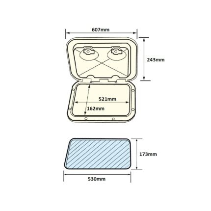 Otvor 607x243mm sivi - Tehnonautika Zemun