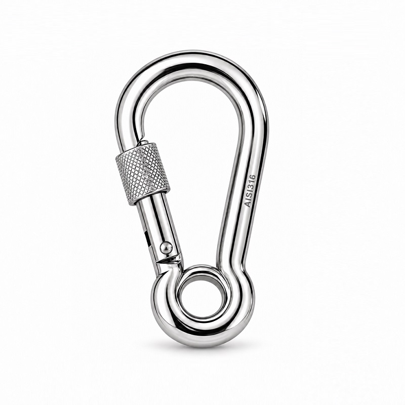 Inox karabin sa okcem i osiguravajućom maticom AISI 316 Inox karabin sa okcem i osiguravajućom maticom AISI 316 - Tehnonautika Zemun
